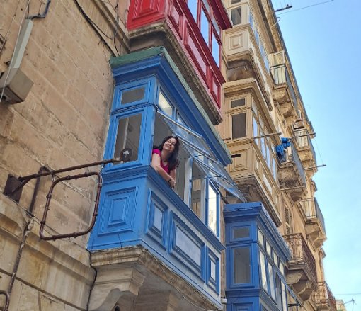 Valeta, Malta, šareni kibic fensteri, prozori